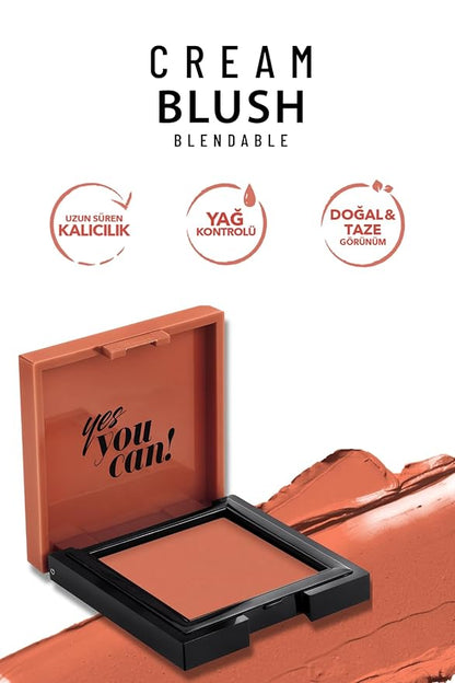 Cream Blush 47 | Fresh | Healthy & Natural Look | Ligh Weighted Formula | Sebum Control Richly Pigmented | Easily Blendable | Long Lasting | Semi Matte | 0.18 oz.