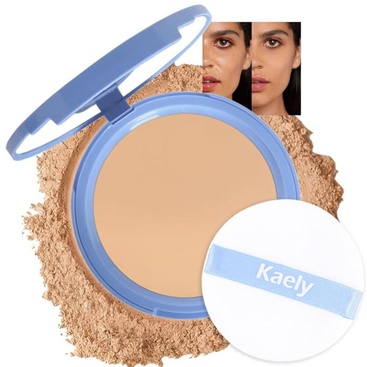 evpct Oil Control Pressed Face Powder Compact for Women, Translucent Setting Powder Makeup Foundation for Women, Waterproof Long Lasting Lightweight, polvo compacto de maquillaje, 03 Pure Beige