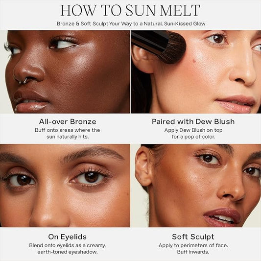 Paraben Free Vegan Bronzer Palette, Creamy Face Makeup, Multi-Use Contour Cream, Full Coverage, Light/Medium/Medium Tan/Tan/Cool/Deep Shades