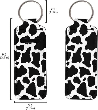 Suobstales 3Pcs Travel Bottles Keychain Holder Set,Travel Bottle Sleeves+Neoprene Chapstick Holders+Lanyard Keychain
