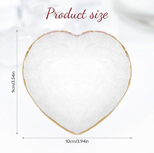 Resin Nail Art Palette, Heart Nail Palette, Nail Pallet for Nail Art with Gold Edge, Pink Nail Polish Tray, Nail Polish Mixing Plate for Nail Art Display Cosmetic Mixing