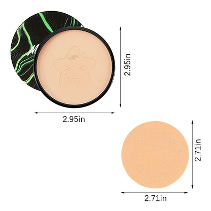 Oil Control Pressed Powder,Matte Setting Powder,Smooth Flawless Face Powder,Full Coverage,Waterproof Long Lasting,Lightweight Makeup Setting Foundation Compact Powder