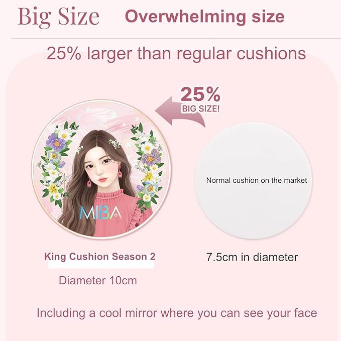 MIBA Ion Calcium Foundation Double Cushion RX No 27 Big Cushion SEASON2 Long Lasting Effect. Skin moisturizing. Glow Makeup High Coverage. Skin tightening relief. Smooth adhesion.(25 g / 0.88 oz)