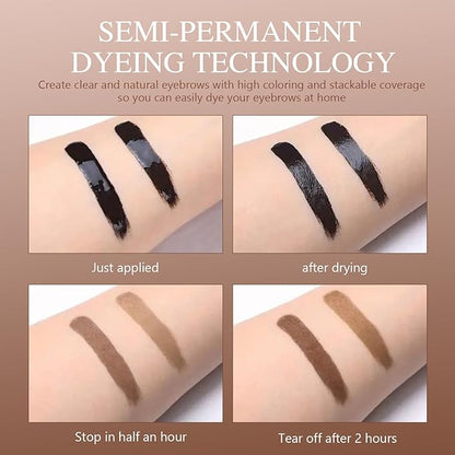 Peel Off Eyebrow Gel, Peel off Eye Brow Tinted Cream, Tinted Eye Brow, Grey Brown Tattoo Eyebrow Gel Easy Peel Off for Women, Waterproof & Sweatproof for All Skin Types(Brown)