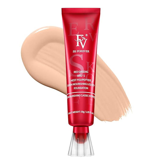 FV Dewy Foundation, Hydrating Formula & Medium Coverage, Waterproof, Long Lasting, Lightweight Liquid Foundation, Ideal For Dry/Combination Skin, 30g, Nourishing Classic Ivory