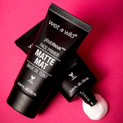 wet n wild Face Primer Photo Focus Matte Face Primer Clear, Perfect Prep & Matte Finish, Extends Makeup Wear, Weightless Hydration with Aloe Vera & Vitamin E, Cruelty-Free - Partners in Prime