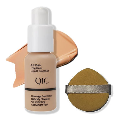 Foundation,Matte Foundation Concealer Full Coverage,Oil-Control &Waterproof Foundation Makeup For Women. (#104, 30ml)