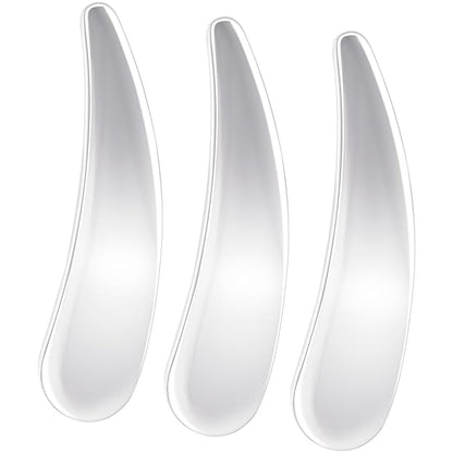 3pcs Mini Metal Cosmetic Spatulas, Reusable Makeup Scoop Skincare Spatula, Facial Beauty Accessories for Facial Cream Mask Essence Mixing and Sampling- Silver