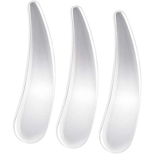 3pcs Mini Metal Cosmetic Spatulas, Reusable Makeup Scoop Skincare Spatula, Facial Beauty Accessories for Facial Cream Mask Essence Mixing and Sampling- Silver