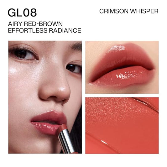INTO YOU Glow Balm-in Lipstick, Sheer and Hydrating Tinted Lip Stain, Bare-skin Feel and Mirror-like Finish with Long Lasting Lightweight Texture(GL08)