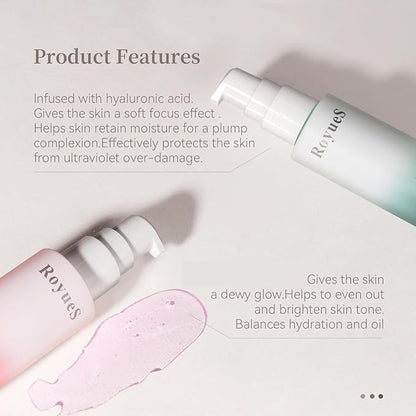 Hydrating Face Primer, Moisturizes Smooth Skin, Long-lasting Moisturizing Foundation Face Primer, Makeup Base Primer, Pores Fine Lines Minimizer with Glycerin, Green
