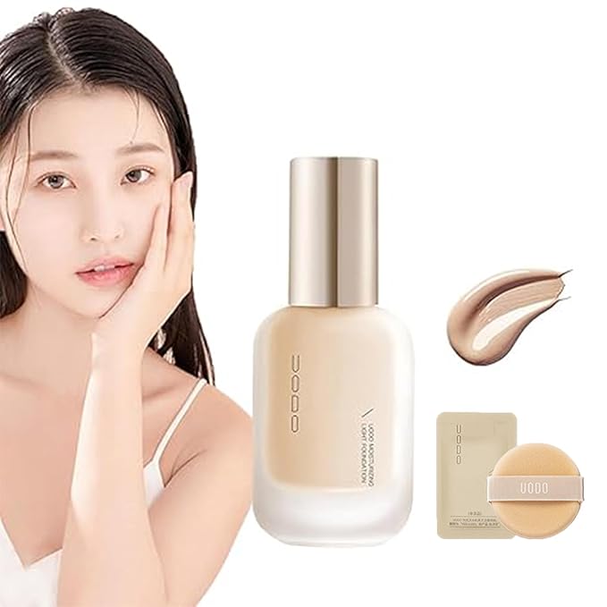 UODO Liquid Foundation - UODO Moisturizing Light Foundation/UODO Matte Long Lasting Foundation, UODO Foundation, Invisible Foundation Makeup Uodo, Uodo Maquillaje (Moisturizing W03 Natural)