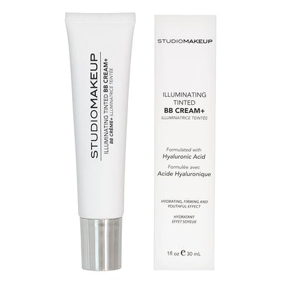 StudioMakeup Illuminating Tinted BB Cream – 1 fl oz / 30 mL Light to Medium Coverage BB Cream Foundation - Lightweight Foundation with Hydrating and Illuminating Hyaluronic Acid - For All Skin Types