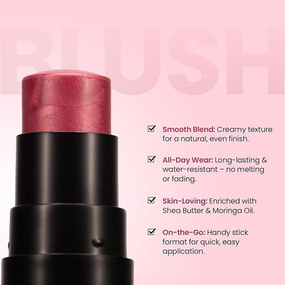 Blush Stick For Women - Crayberry Blusher Highlighter Blush Stick For Cheeks Matte Finish Waterproof And Long Lasting Blusher, Face Makeup 7 g (Pack of 1)