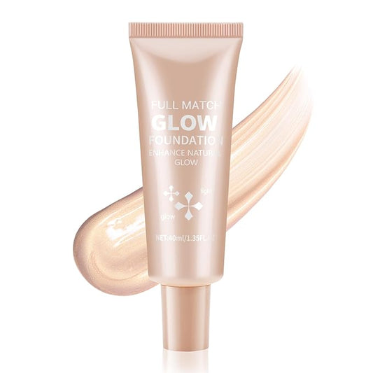 Boobeen Liquid Foundation Makeup, Waterproof Dewy Foundation With Slight Shimmer, Illuminator Highlighter, Luminous Silk Foundation To Enhance Skin Natural Glow