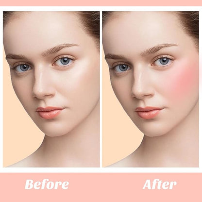 Boobeen Matte Liquid Blush, Blush Beauty Wand, Blendable Face Blush with Cushion Applicator, Soft Cream Blush for Cheeks, Natural Looking