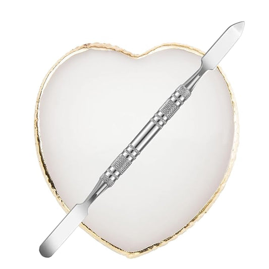 Resin Nail Art Palette Nail Polish Palette with Spatula Nail Pallet for Nail Art Nail Polish Mixing Plate (White)