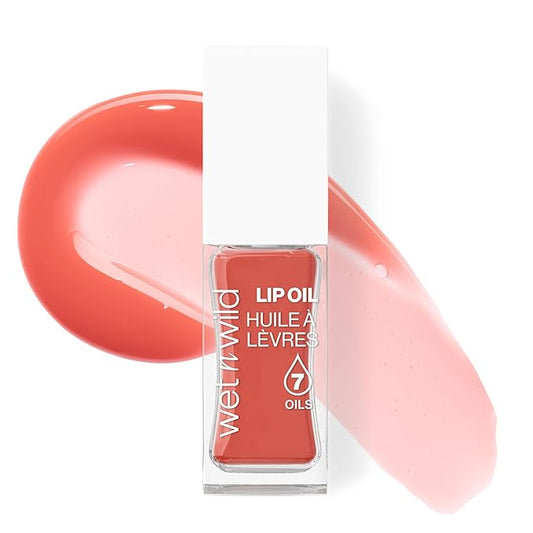 wet n wild Lip Oil - Lightweight, Non-Sticky, Hydrating & Nourishing Formula with 7 Conditioning Oils, Vegan & Cruelty-Free - Cedar Rose