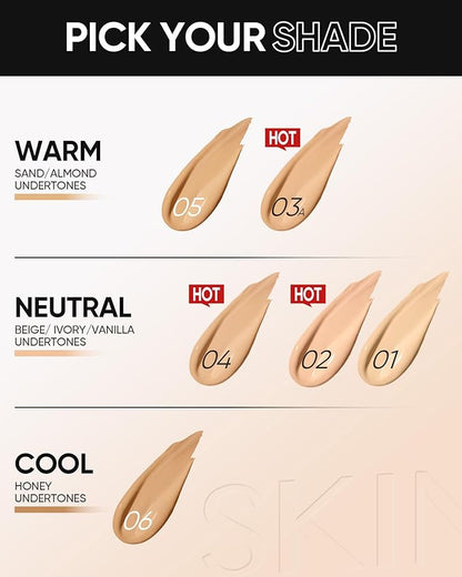 Cushion Foundation | Cover All Perfect Air Cushion | SPF 35 PA++++ | Oil-Control Waterproof Fondation Sweatproof Matte Finish Poreless Foundation Flawless BB Cream CC Makeup