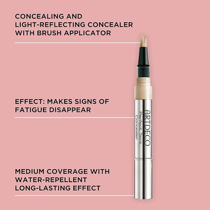 ARTDECO Perfect Teint Concealer - Light Peach N°05 - Light-Reflecting Concealer with Brush Applicator - No Signs of Tiredness - Medium Coverage - Water-Resistant - Long Lasting - Makeup - 0.07 Fl Oz