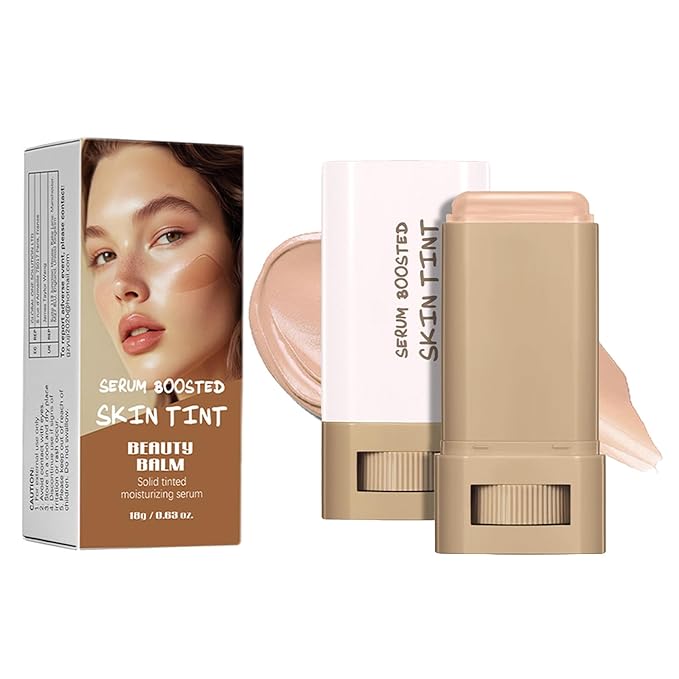 Foundation Stick Beauty Balm Serum Boosted Skin Tint, Solid Tinted Moisturizing Serum Foundation Face Stick, Multifunctional Full Coverage Concealer, Brightens, Makeup(#05)