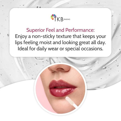 TKB Color Changing Versagel Lip Gloss Base| Clear to Pink| Vegan, Cruelty-Free, Long-Lasting| DIY Customizable with Pigments, Glitters| Made in USA (8 Ounce (Pack of 1))