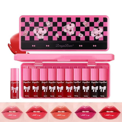 10 Colors Lip Tint, Color Tinted Lip Stain, Moisturizing Lip Balm Liquid Lipstick Makeup Hydrating Long Lasting Lip Gloss Multi-Use Lip Cheek Face Tint