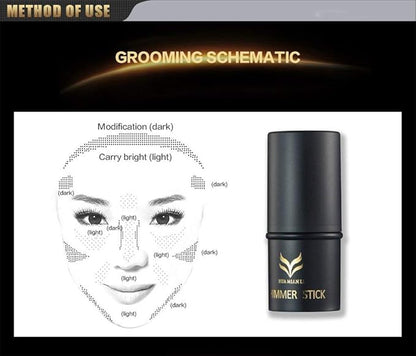 Illuminator Face Highlighter Makeup Sticks Pearl Shimmer Whitening Cream Shimmer Contouring Stick Foundation Stick Face Eye Nose Concealer Pen #2