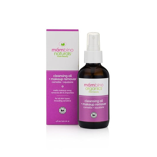 Mambino Organics Cleansing Oil And Makeup Remover, Camellia + Squalane, 4 Fluid Ounces (2 Pack)