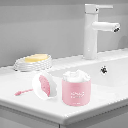Face Cleanser Bubbler, Bubble Maker for Face Wash, Bubble Foamer Device, Gentle Deep Cleanser, Maker Face Foaming Maker for Cleaning (1, Pink)