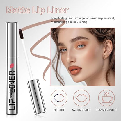 2 Colors Peelable Lip Tint, Peel off Lip Liner Stain, Stay on All Day, Matte Lip Liner Peel Gift Makeup (03+04, SET 2)