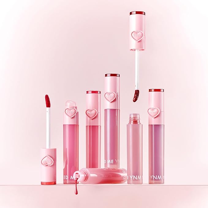 YNM Heart Jelling Tint (05 PEPPER JELLING, 0.09 oz) Silicone Lip Brush Included, K-Beauty, Non-Sticky, Moisturizing, Smudge-Proof, Korean Lip Tint, Long-Lasting, Vivid Color