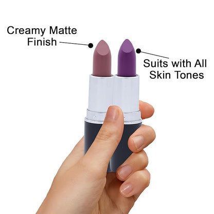 Matte Bullet Long Wear Lipstick - Vegan and Cruelty-Free - Smudge and Waterproof Matte Lipstick with Moisturizing Formula - All Day Comfort - (Mauve Magic #18)