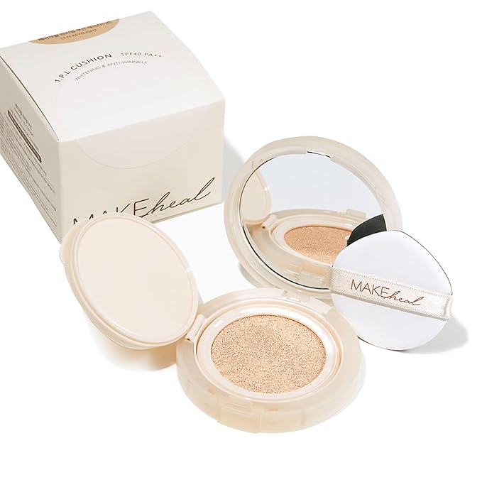 [Makeheal] 1.P.L Cushion with SPF 40 PA++, Conceal Blemishes and Reduce Redness, A Full and All-Day Wear Coverage with a Lightweight Formula & Semi Matte Finish, Korean Beauty & Skincare (19N - Purity)