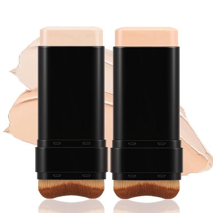 Matte Foundation Stick Makeup, Full Coverage Foundation Stick, Long Lasting, Concealer And Contour With Built In Applicator