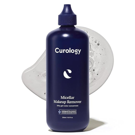 Curology Micellar Water Makeup Remover, Waterproof Eye and Face Make Up Cleansing Water, Gentle and Hydrating, Silky Gel-Water Concentrate, 8.5 fl oz