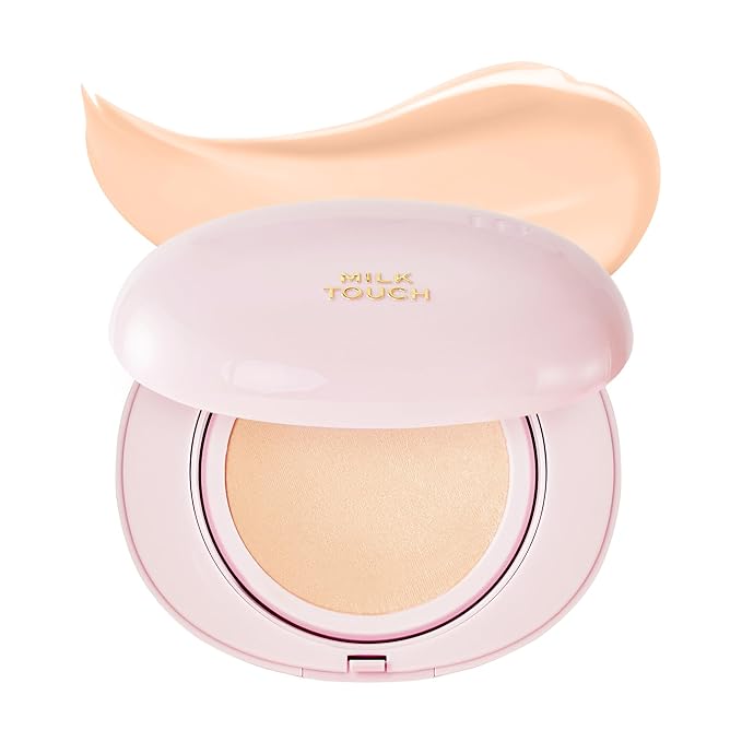 milktouch Cushion Foundation, 24H Flawless Skin, Radiant Shine, No Oxidation, Long-Lasting, Non-Creasing, 60% Hydrating Skincare Infused Korean Foundation, Valentines Gifts (19N Vanilla Ivory)