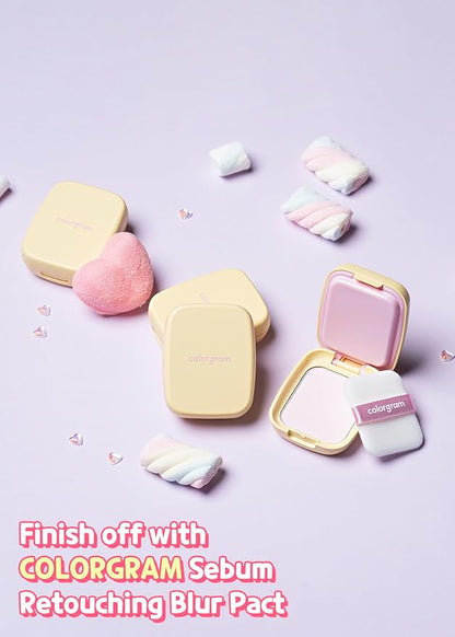 Colorgram Sebum Retouching Blur Pact + Milk Bling Heartlighter 02 Pink Heart Bundle