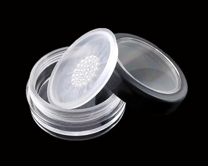 yueton 10pcs Black Edge Open Window 10 Gram Empty Clear Plastic Powder Compact Cosmetic Containers