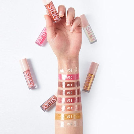 MAEPEOR Shimmer Glossy Lipgloss Set 8PCS Non-Sticky Moisturizing Lip Gloss Long-lasting High Shine & Shimmer Liquid Lipstick for Girls and Women (Shimmer Glossy, Set 02)