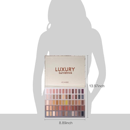 UCANBE 60 Colors Naked Eyeshadow Palette, Warm Neutral Nudes Makeup Pallet, Natural Matte Glitter Shimmer Smokey Eye Shadows Halloween Cosmetic Gift Kit