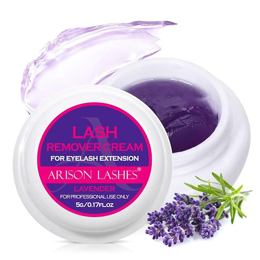 ARISON LASHES Lash Remover For Eyelash Extension Cream Remover Low Irritation Cream Remover for Sensitive Skin Fast Dissolution Professional Eyelash Extensions Salon Use(Lavender)
