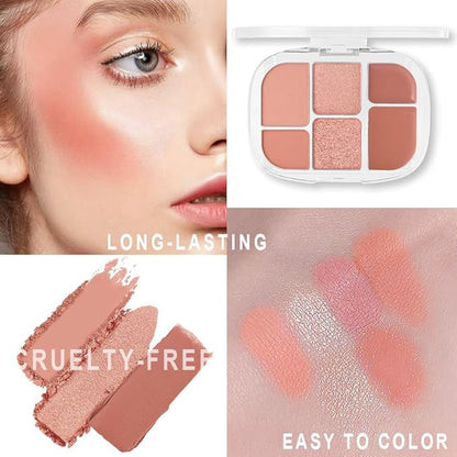 Highly Pigmented Eye Makeup Palette，Shimmer Matte Eyeshadow Pallet，long-lasting blend natural color makeup ‌Milk Honeydew Eyeshadow and Blush Palette(1#, 1 Count (Pack of 1))