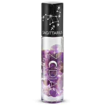 Blossom Lip Gloss Zodiac Sign Vanilla Scented Roll-On Lip Gloss, Moisturizing + Hydrating with Zodiac Crystals, Made in USA, 0.20oz, Sagittarius