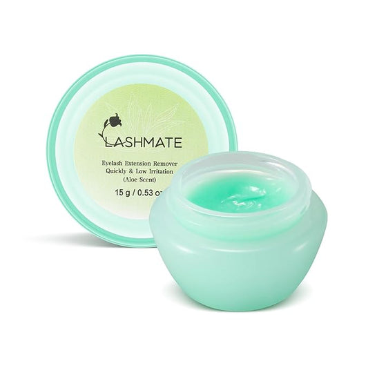 Aloe Scented Eyelash Extension Remover Cream,15g, Dissolves Powerful Lash Remover for Lash Extensions in 1-3 min, Fast Lash Extension Glue Remover, Low Irritation Cream for Sensitive Skin