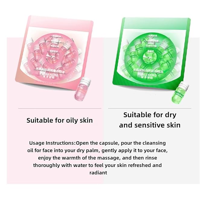 Cisto Makeup Remover Oil,Cisto Cleansing Oil Mini,Travel Essential & Controlled Dosage,Portable Skincare for Gentle Facial Oils for All Skin Types(Rose+Camellia,40pcs)