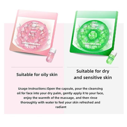 Cisto Makeup Remover Oil,Cisto Cleansing Oil Mini,Travel Essential & Controlled Dosage,Portable Skincare for Gentle Facial Oils for All Skin Types(Rose+Camellia,40pcs)