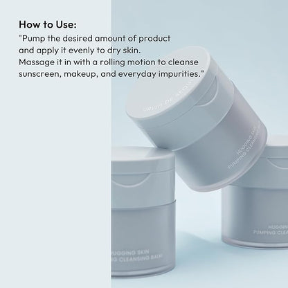 Hugging Skin Pumping Cleansing Balm | Cream-to-Oil Cleanser | Dissolves Makeup with Rice & Shea Butter | Non-Irritating | 55ml