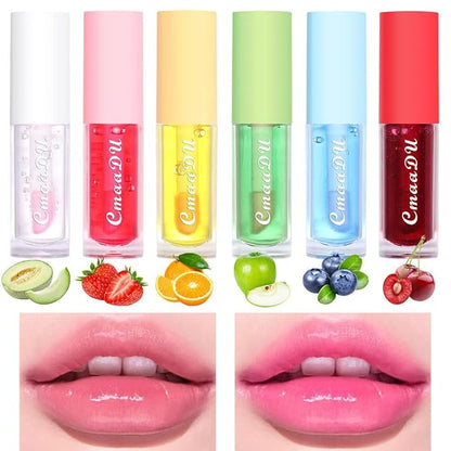 Mysense 6Pcs Lip Gloss Set for Teens, Flavored Color Changing Lip Gloss Pack, Moisturizing Glossy Lipgloss Set for Girls Kids Women