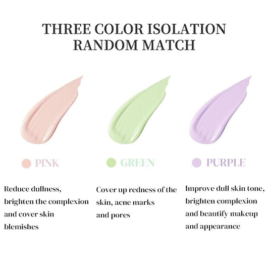 3 In 1 Primer for Face Before Makeup,Sunscreen Isolation Cream, One Step Color Corrector,Oil Control Skin Corrector, Sheer Finish, Refreshing，Moisturizing，Lighten skin tone